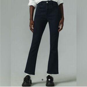 ANTHROPOLOGIE Pilcro Slim Tuck High-Rise Straight-Leg Jeans Womens Dark Blue